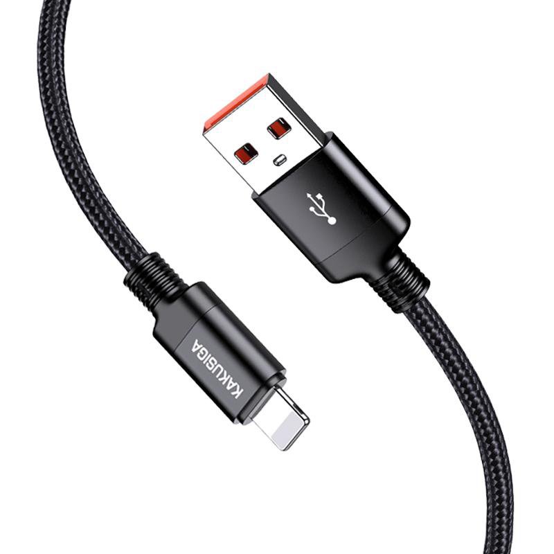 KAKUSIGA καλώδιο Lightning σε USB , 3A, 480Mbps, 1m, μαύρο 8266 - Image 3