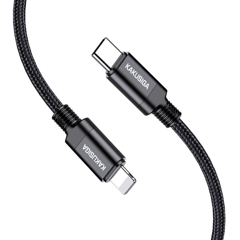 KAKUSIGA καλώδιο Lightning σε USB-C , 27W, 480Mbps, 1m, μαύρο 8268 - Image 3