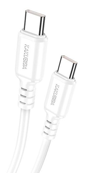 KAKUSIGA καλώδιο USB-C σε USB-C , 60W, 480Mbps, 1m, λευκό 8259