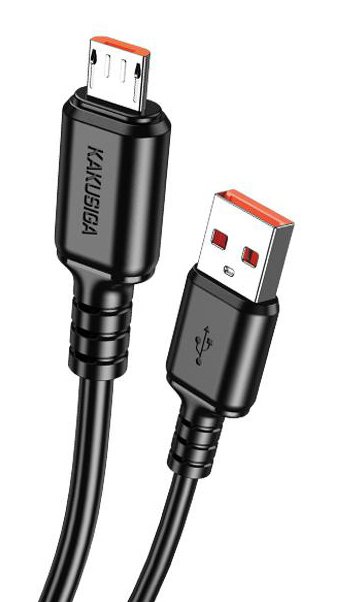 KAKUSIGA καλώδιο micro USB σε USB , 3A, 480Mbps, 1m, μαύρο 8254