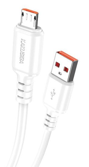 KAKUSIGA καλώδιο micro USB σε USB , 3A, 480Mbps, 1m, λευκό 8255