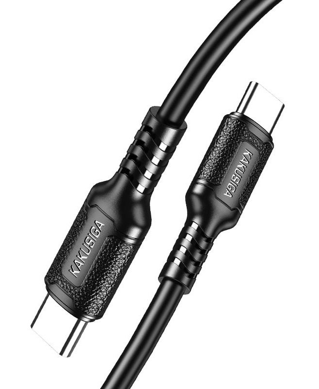 KAKUSIGA καλώδιο USB-C σε USB-C , σιλικόνης, 60W, 480Mbps, 1m, μαύρο 8262 - Image 3
