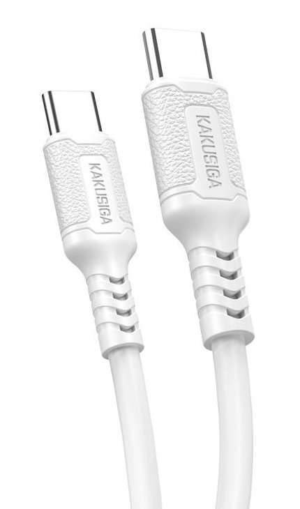 KAKUSIGA καλώδιο USB-C σε USB-C , σιλικόνης, 60W, 480Mbps, 1m, λευκό 8263