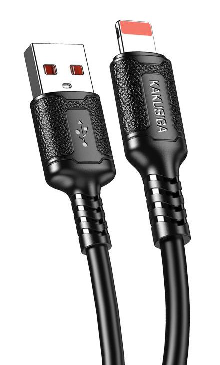 KAKUSIGA καλώδιο Lightning σε USB , σιλικόνης, 3Α, 480Mbps, 1m, μαύρο 9146