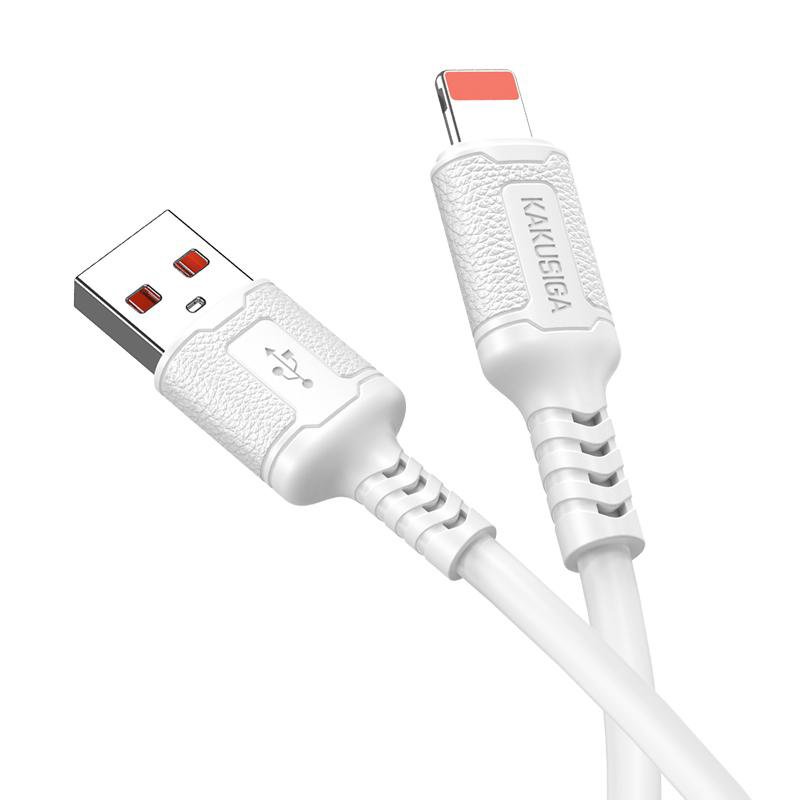 KAKUSIGA καλώδιο Lightning σε USB , σιλικόνης, 3Α, 480Mbps, 1m, λευκό 9147 - Image 3
