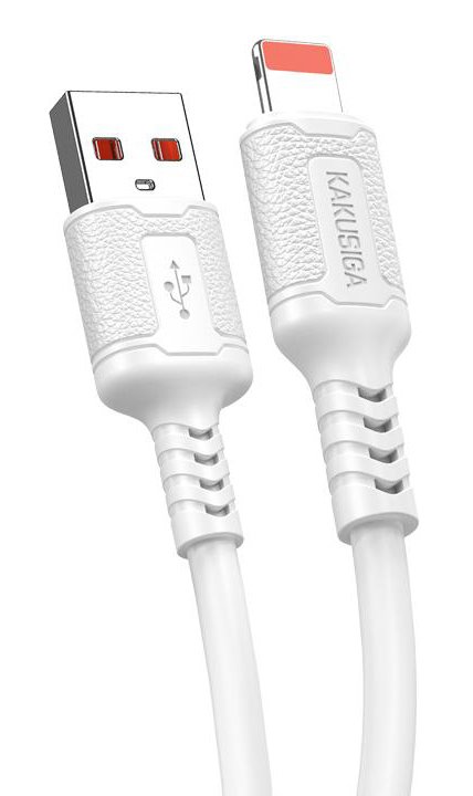 KAKUSIGA καλώδιο Lightning σε USB , σιλικόνης, 3Α, 480Mbps, 1m, λευκό 9147