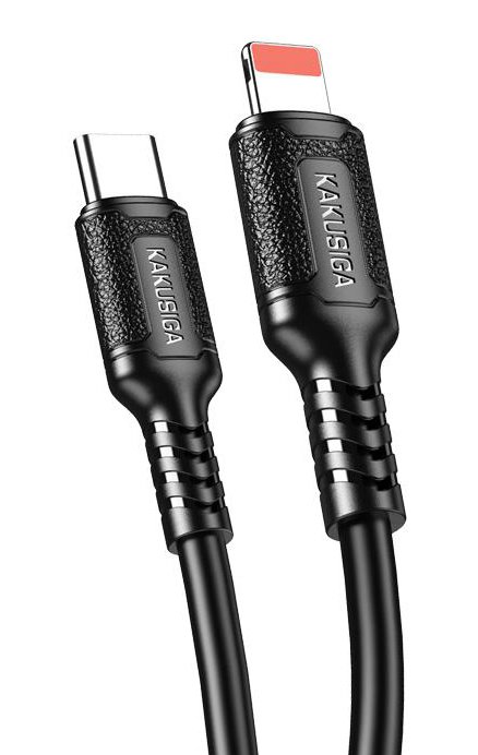 KAKUSIGA καλώδιο Lightning σε USB-C , σιλικόνης, 27W, 480Mbps, 1m, μαύρο 8264
