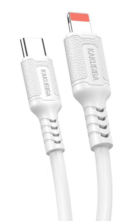KAKUSIGA καλώδιο Lightning σε USB-C , σιλικόνης, 27W, 480Mbps, 1m, λευκό 8265