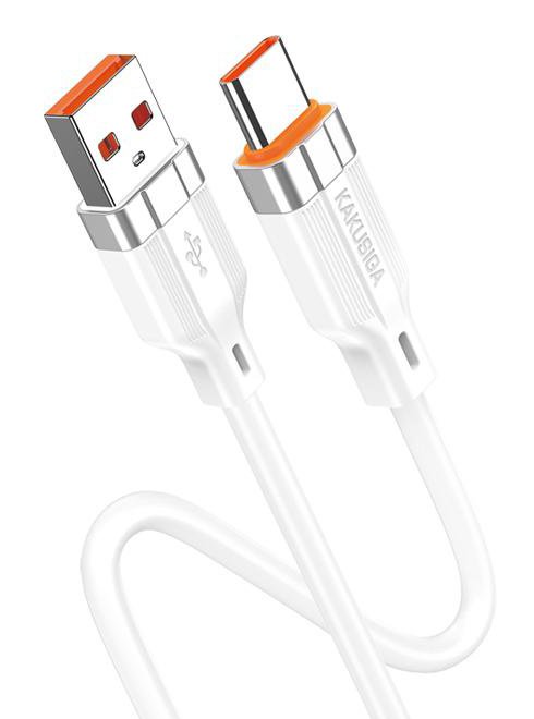 KAKUSIGA καλώδιο USB-C σε USB , σιλικόνης, 5A, 480Mbps, 1m, λευκό 9156