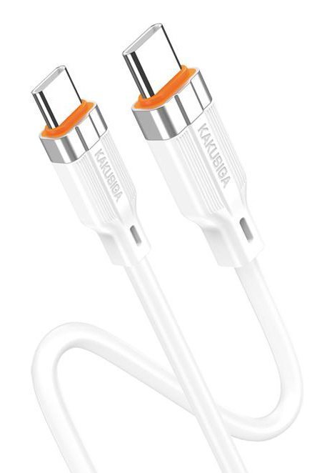 KAKUSIGA καλώδιο USB-C σε USB-C , σιλικόνης, 100W, 480Mbps, 1m, λευκό 9157