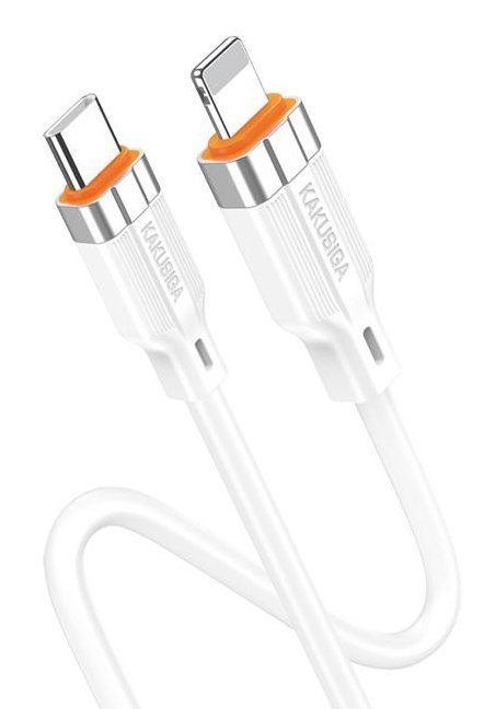 KAKUSIGA καλώδιο Lightning σε USB-C , σιλικόνης, 30W, 480Mbps, 1m, λευκό 9158