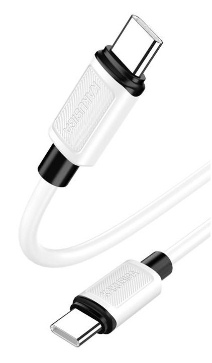 KAKUSIGA καλώδιο USB-C σε USB-C , σιλικόνης, 100W, 480Mbps, 1m, λευκό 9151