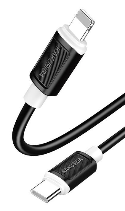 KAKUSIGA καλώδιο Lightning σε USB-C , σιλικόνης, 30W, 480Mbps, 1m, μαύρο 9152