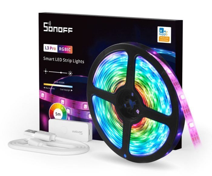 SONOFF smart LED καλωδιοταινία Pro, RGBIC, αδιάβροχη, Wi-Fi & BT, 5m 4033