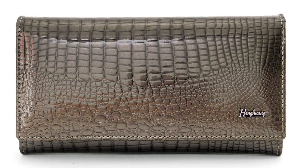 HENGHUANG γυναικείο πορτοφόλι , δερμάτινο, γκρι 7047