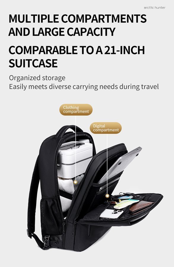 tsanta taxidioy me thiki laptop 15.6", trochilati, 27L, mayri 8583 15.6"