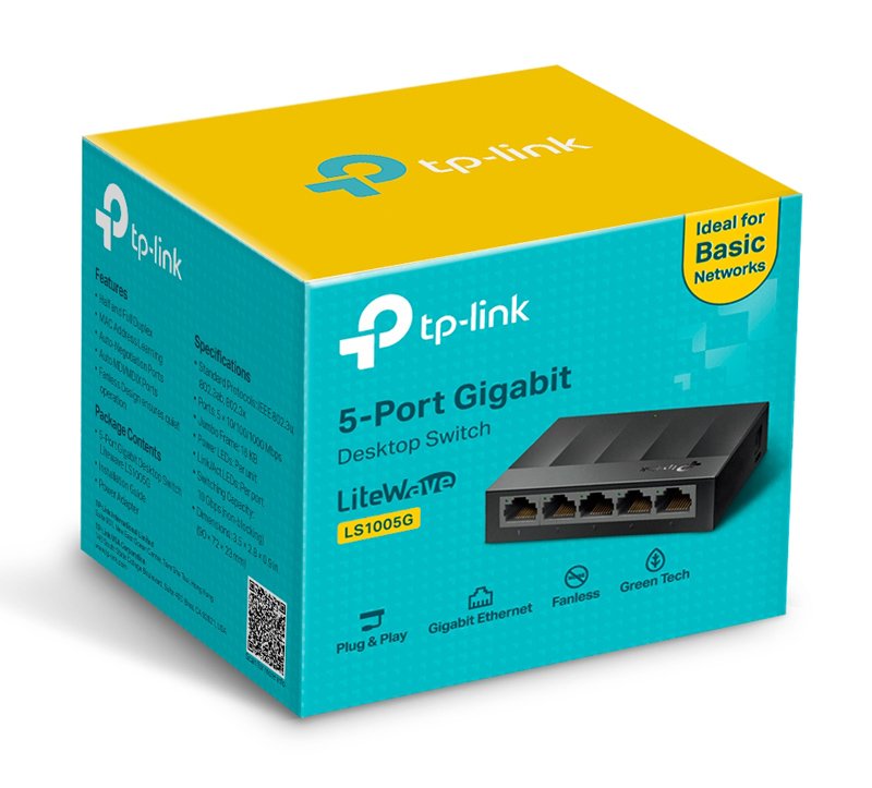 desktop switch LiteWave, 5-port 10/100/1000Mbps, Ver 3.0 4673 10 - 100 - 1000