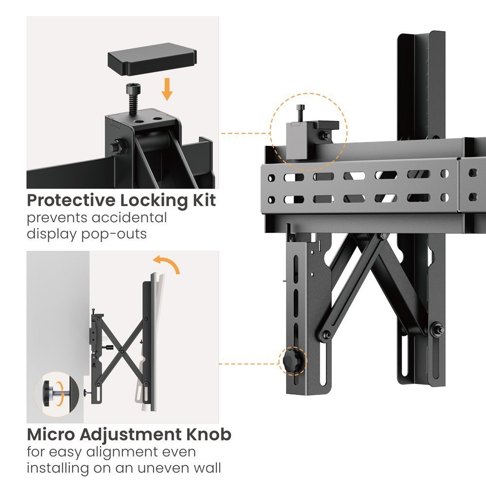 BRATECK επιτοίχια βάση τηλεόρασης , 37-70", έως 70kg, Pop-Out 6206 - Image 6