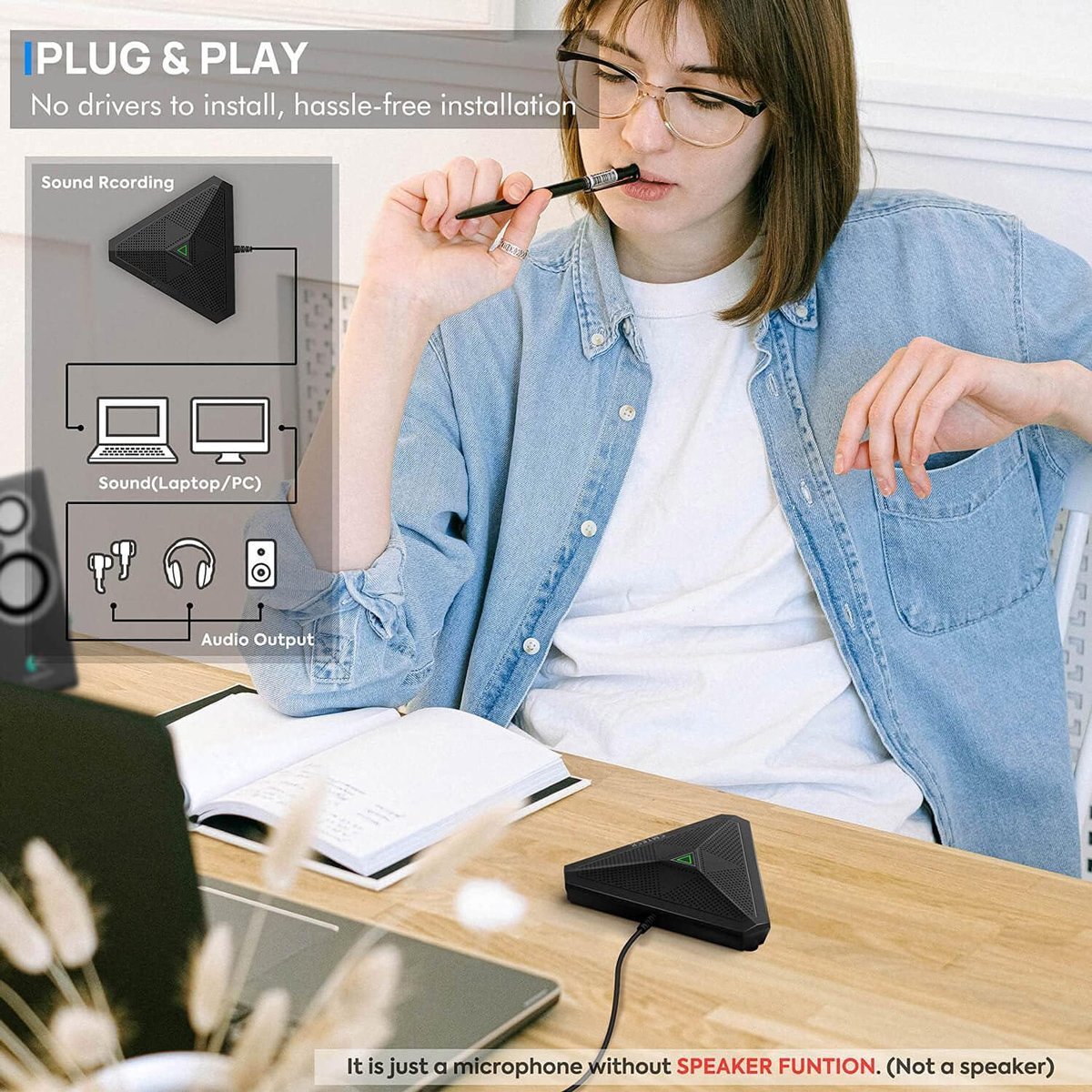 epitrapezio mikrofono, omnidirectional, USB, mayro 8815 USB 2
