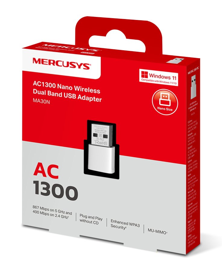 MERCUSYS ασύρματος USB αντάπτορας δικτύου , AC1300, Ver 1.0 9060 - Image 8