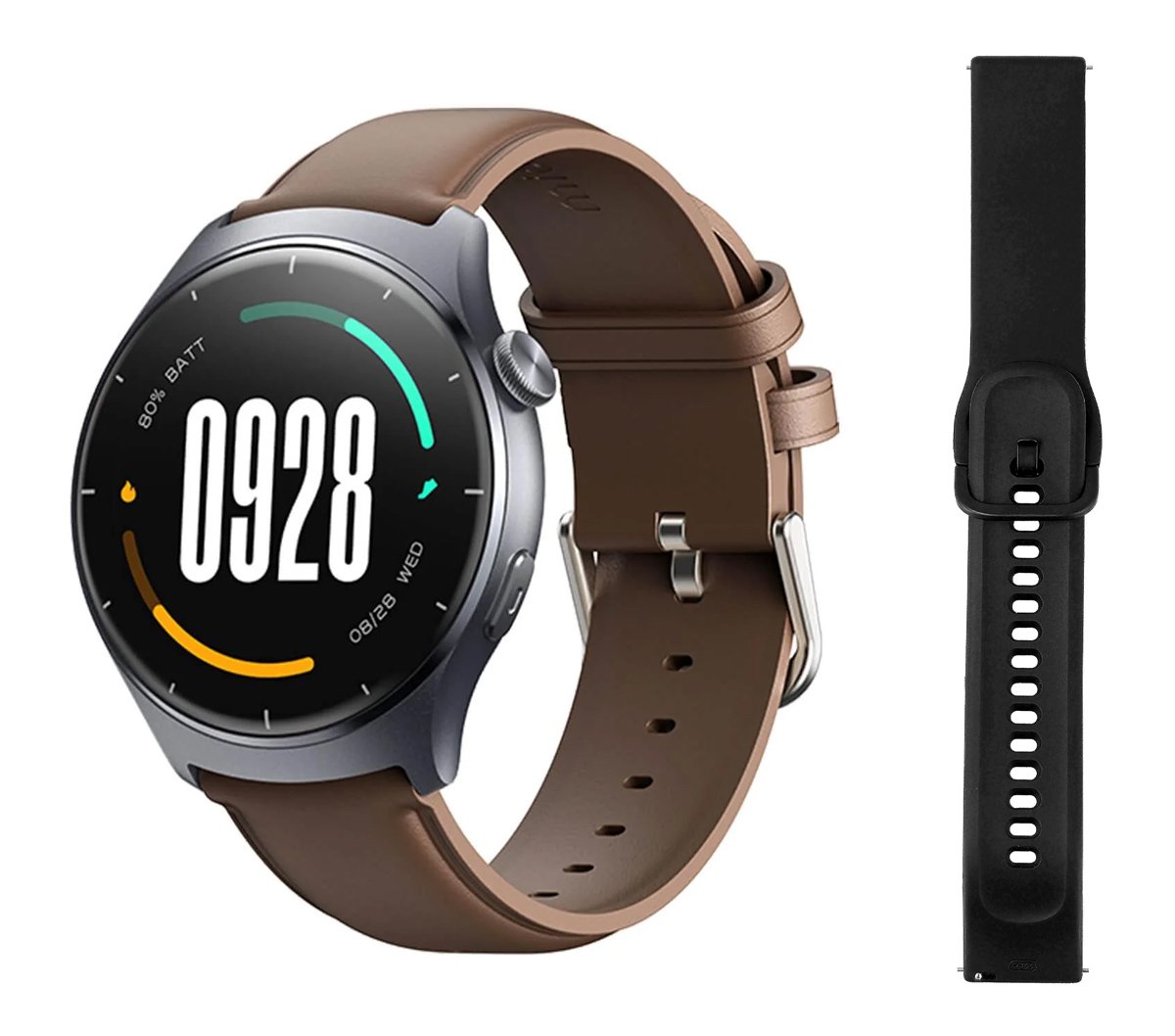IBRO smartwatch Lite 3 με 2x λουράκια, heart rate, 1.3" AOLED, 2 AT, γκρι/καφέ 8157