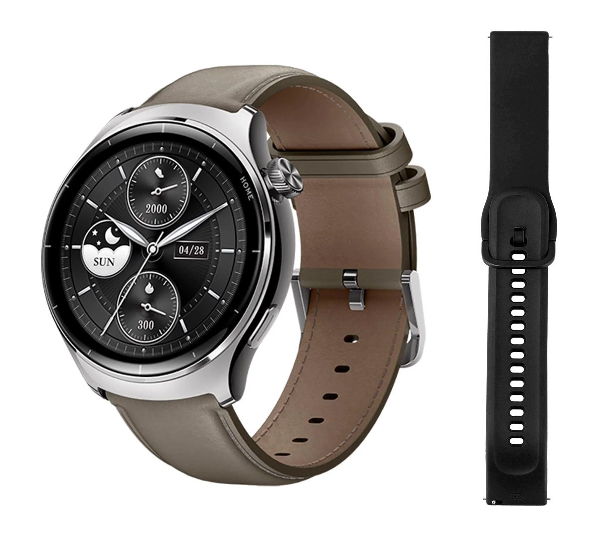 IBRO smartwatch Lite 3 Pro με 2x λουράκια, heart rate, 1.32" AOLED, GPS, 5 AT, γκρι/καφέ 9035