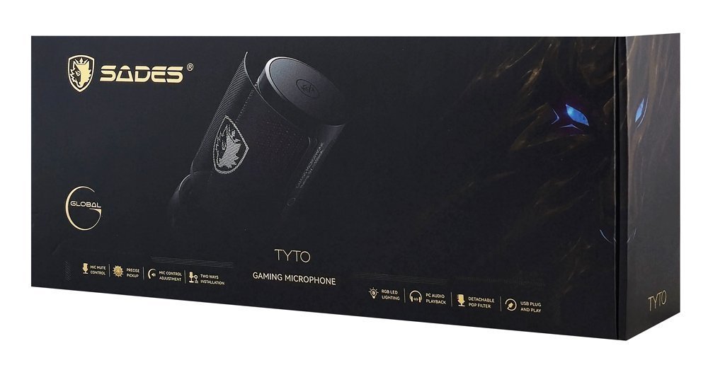 gaming mikrofono TYTO me vasi grafeioy & epitrapezia, pop filtro, kardioeides, USB, mayro 9211 USB 6