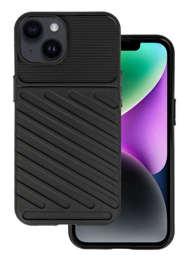 POWERTECH Θήκη Thunder για iPhone 14, μαύρη 5178