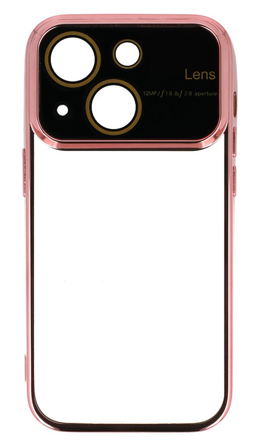 POWERTECH θήκη Electro Lens  για iPhone 15, διάφανη-ροζ χρυσό 6566