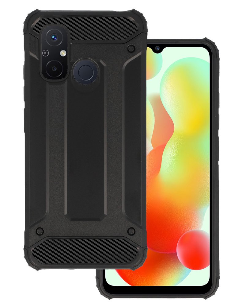 POWERTECH θήκη Armor Carbon  για Xiaomi Redmi 12C/11A, μαύρη 7573