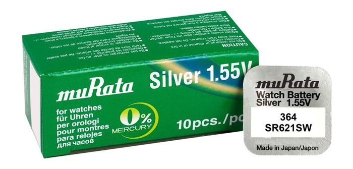 mpataria Silver Oxide gia rologia SR621SW, 1.55V, No 364, 10tmch 1867 0 1