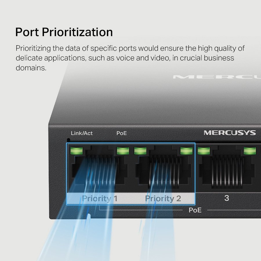 MERCUSYS Desktop Switch , 5x 10/100/1000 Mbps, PoE+, Ver. 1.0 5536 - Image 6