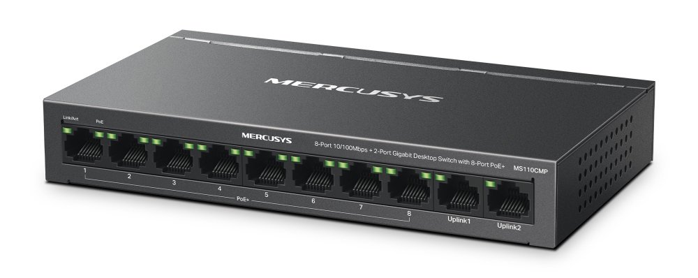 MERCUSYS Desktop Switch , 8x 10/100Mbps PoE+, 2x Gigabit, Ver. 1.0 9367