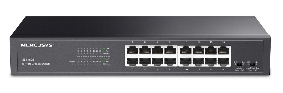 MERCUSYS desktop/rackmount switch , 16x Gigabit θύρες, V1.0