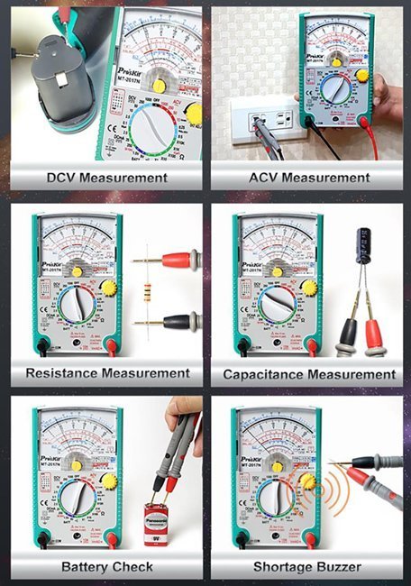 analogiko polymetro, DCV, ACV 6454 Polymetro 6