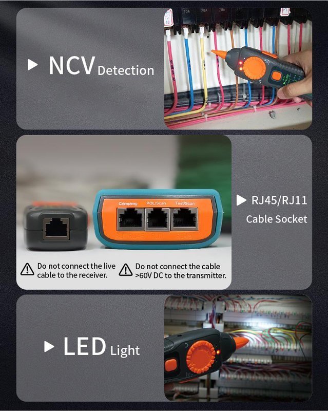 tester kalodion diktyoy gia RJ45/11/12 6457 Ergaleia Diktyoy 8