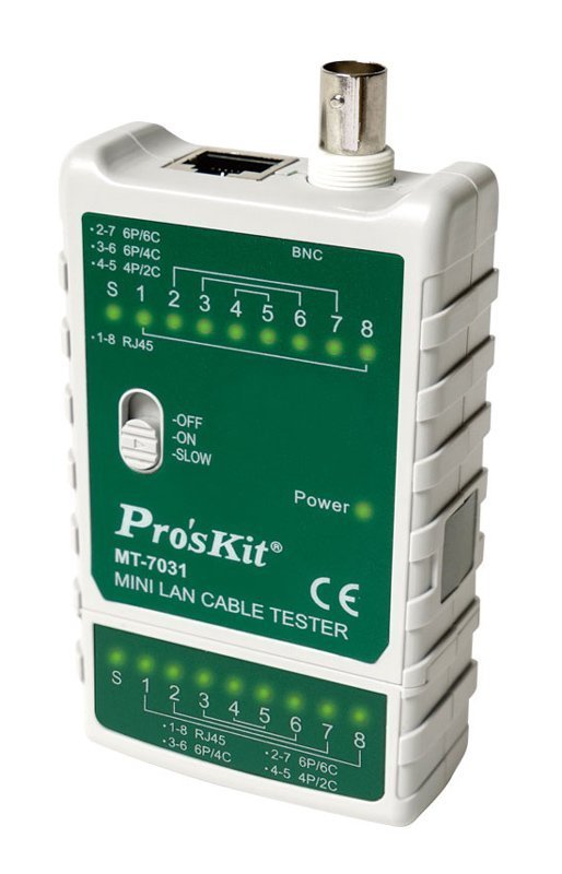 PROSKIT tester καλωδίων δικτύου  για RJ45/11/12/22 & BNC 6482