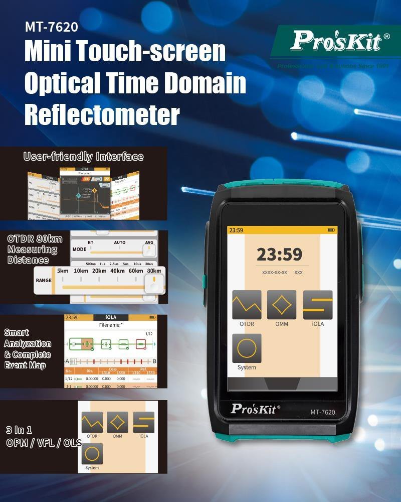 PROSKIT mini OTDR tester καλωδίων οπτικής ίνας με οθόνη αφής 9319 - Image 2