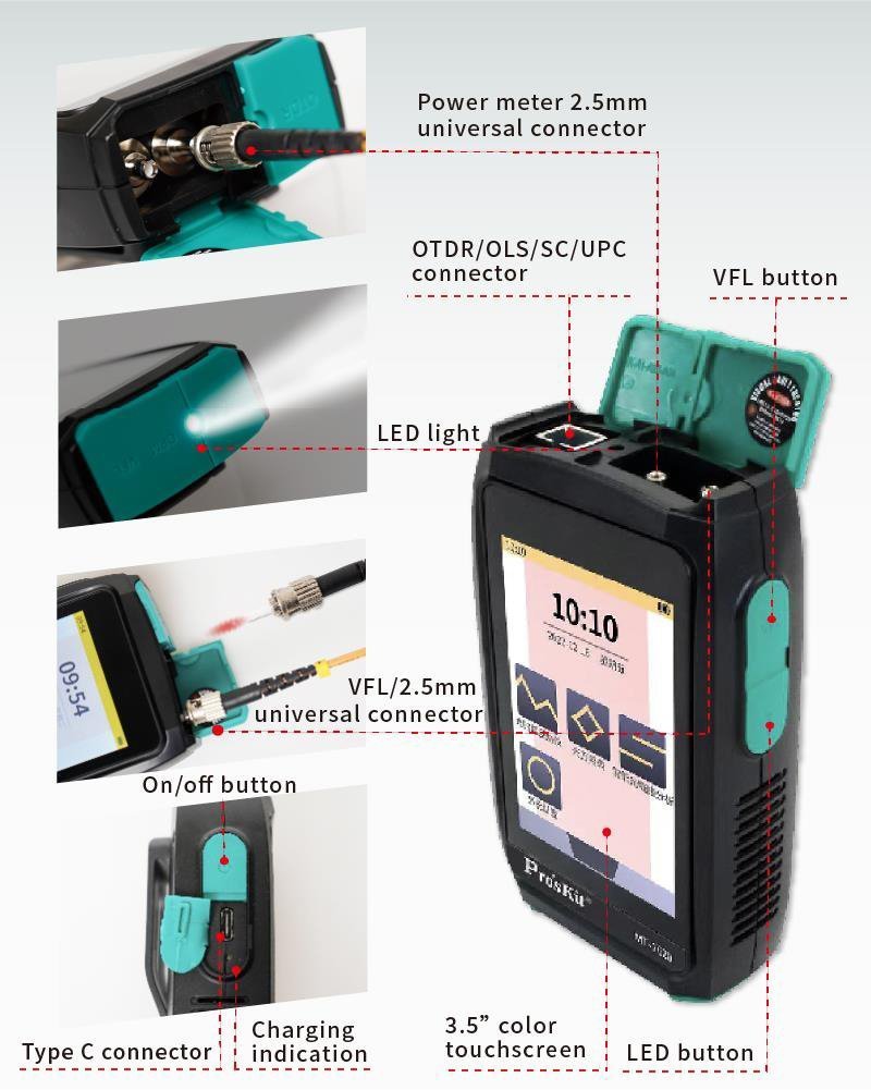 PROSKIT mini OTDR tester καλωδίων οπτικής ίνας με οθόνη αφής 9319 - Image 5