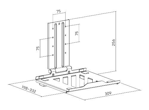 BRATECK βάση laptop για βάση οθονών VESA, έως 17", μαύρη 5598 - Image 6