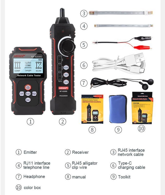 tester kalodion diktyoy gia RJ45 PoE 5064 Ergaleia Diktyoy 8
