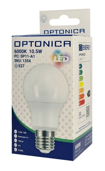 OPTONICA LED λάμπα A60 1354, 10.5W, 6000K, E27, 1055lm 4899 - Image 3
