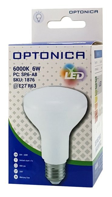 OPTONICA LED λάμπα R63 1876, 6W, 6000K, E27, 480lm 2863 - Image 2