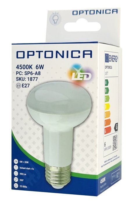 OPTONICA LED λάμπα R63 1877, 6W, 4500K, E27, 480lm 2864 - Image 3