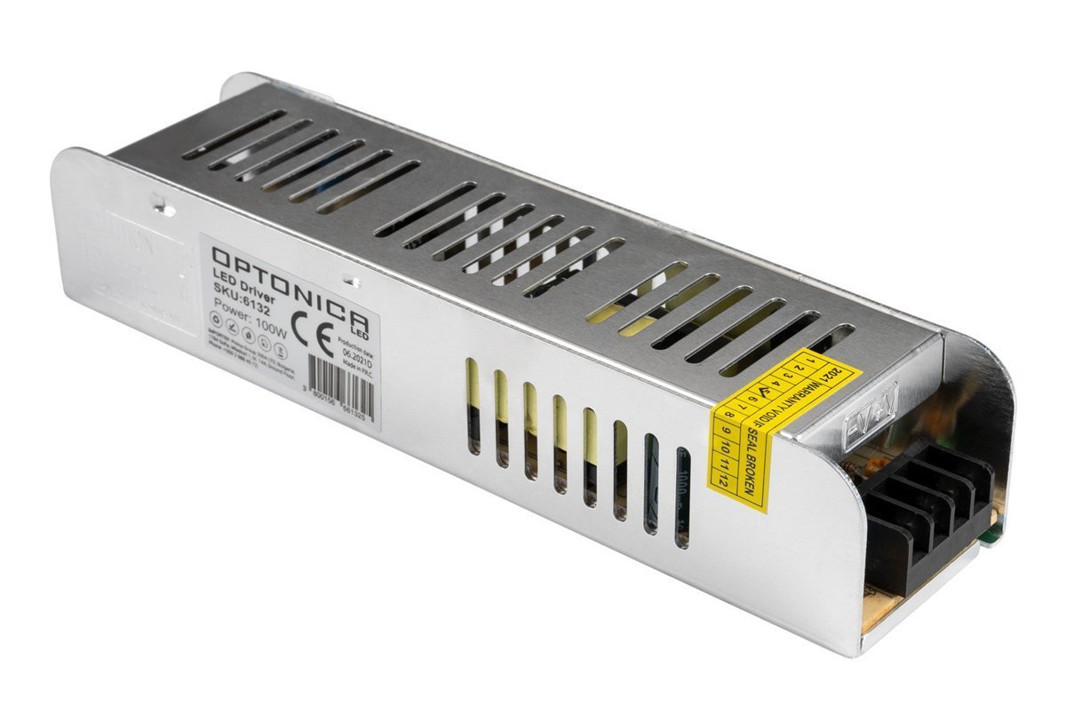 OPTONICA τροφοδοτικό LED καλωδιοταινίας 6132, 100W, 12V/8.5A 7667