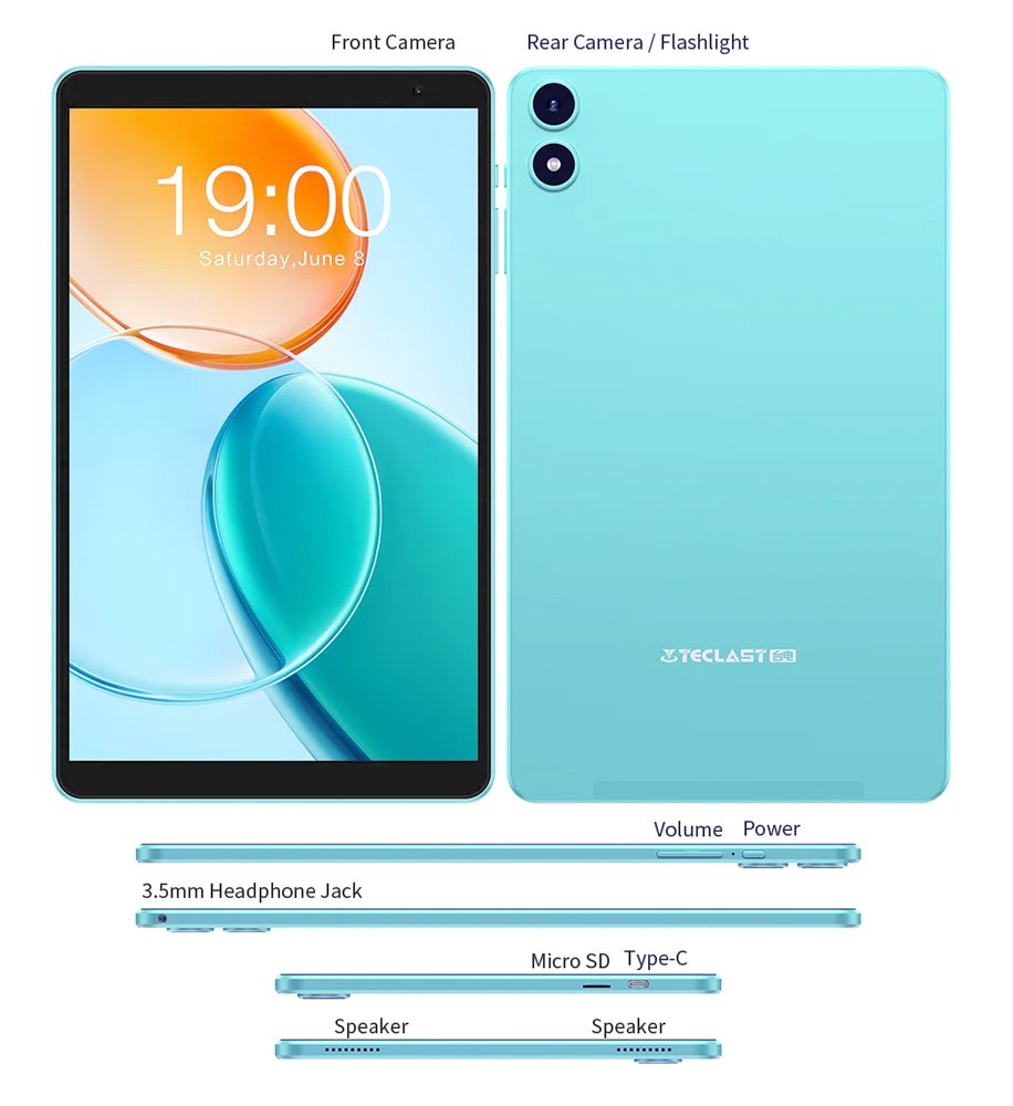 tablet 2025, 8", 3/64GB, Android 15, 5000mAh, mple 9436 8