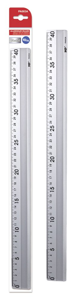 MP μεταλλικός χάρακας , 40cm, ασημί