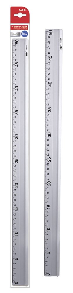 MP μεταλλικός χάρακας , 50cm, ασημί