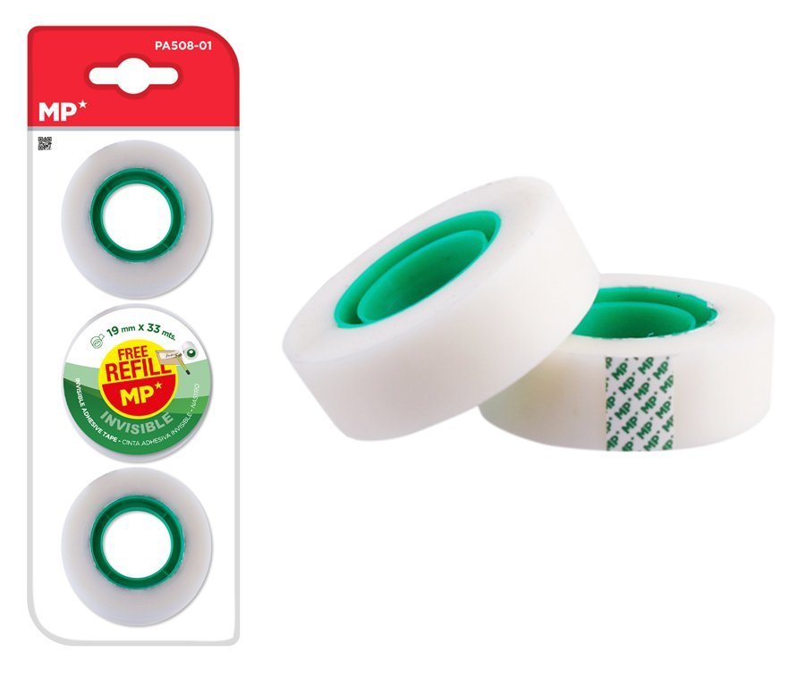 MP κολλητική ταινία Invisible , 19mm, 33m, διάφανη, 3τμχ 6547
