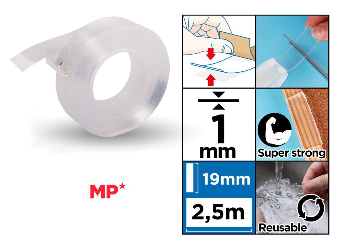 kollitiki tainia diplis opseos, nano gel, 19mm x 2.5m, diafani 5589 Tainia diplis opseos 2